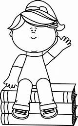 Clip Clipart Books Sitting Girl Waving Book Graphics Cute Sit Yes Boy Kids Quietly Mycutegraphics Boys Library Cliparts Teacher Scarecrow sketch template