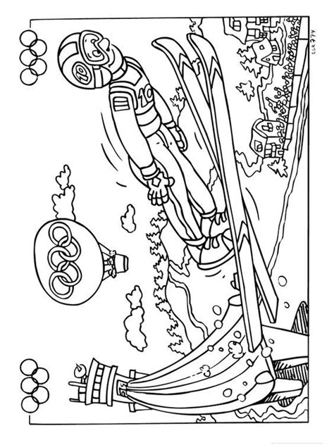 skiing coloring page winter olympics crafts  kids staycurious