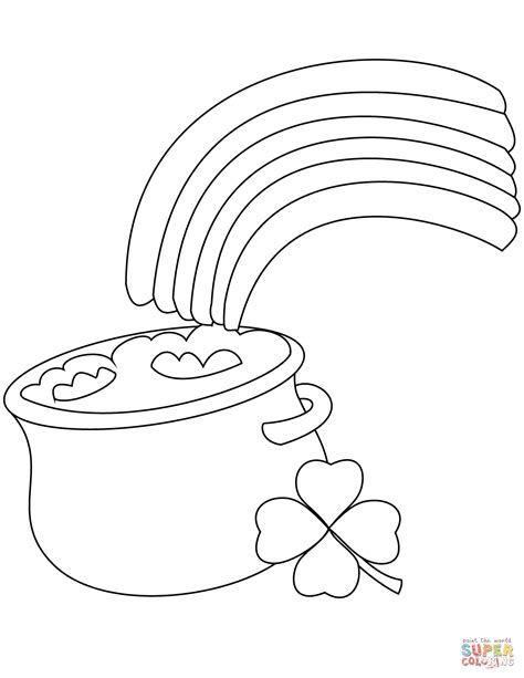 rainbow  pot  gold coloring page  printable coloring pages
