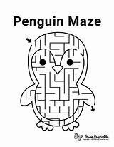Mazes Maze Animal Printable Penguin Kids Museprintables sketch template
