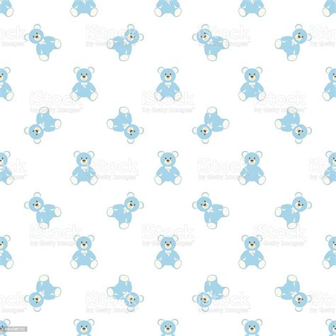Blue Teddy Bear Pattern 0명에 대한 스톡 벡터 아트 및 기타 이미지 Istock