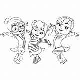 Chipettes Coloring Pages Chipmunks Alvin Getdrawings sketch template
