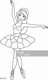 Ballerina Coloring Ballet Vector Dancing Girl Stock sketch template