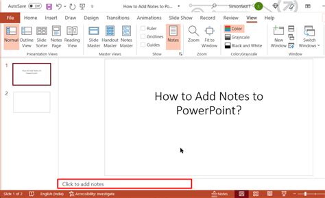 add notes  powerpoint  easy steps
