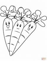 Carrots Coloring Happy Pages Printable Vegetables Drawing sketch template
