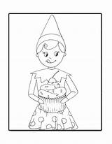 Elf Coloring Girl Getdrawings sketch template