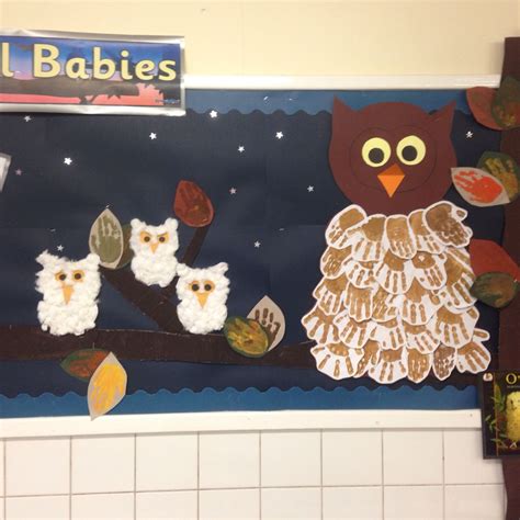 owl babies display    school art activities nursery activities