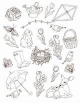 Stickers Printable Coloring Spring Sticker Print Sheet Drawing Onto Cut sketch template