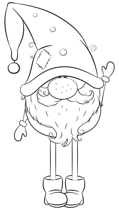 christmas gnome simple gnome coloring pages coloring  drawing