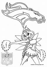 Broncos Denver Nfl Pages Coloring Colouring Cheerleader sketch template