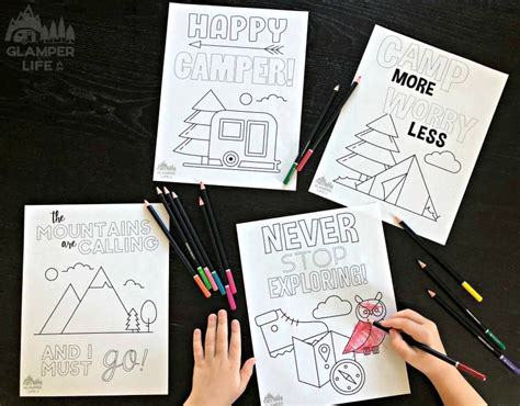 printable camping coloring pages glamper life