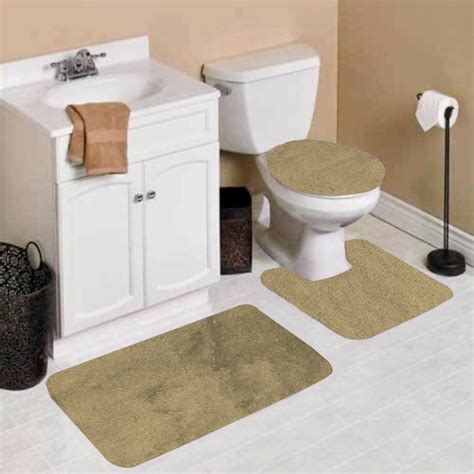 piece set  taupe bathroom bath mat set  contour mat  lid toilet cover  bath mat ultra