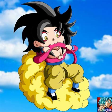 Chibi Goku Super Saiyan 4 Digital No Reference
