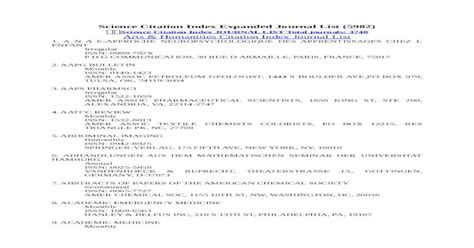 science citation index expanded journal list libhusecndownscsidoc web viewscience