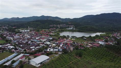 aerial view small town serdang  lake  stock video  vecteezy