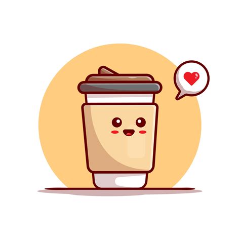 cute coffee cup cartoon vector icon illustration food  drink icon