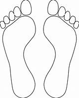Clipart Footprint Feet Footprints Outline Clip Library sketch template