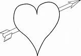 Coloring Heart Valentines Pages Printable Arrow Hearts Book Print Clipart Printables Clip Clker Large sketch template