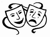 Drama Masks Clipart Theatre Theater Faces Draw Mime Cliparts Greek Printable Drawings Clip Mask Cartoon Library Affair Family Theatrical Comedy sketch template
