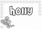 Coloring Pages Names Girls Name Holly Girl Print Coloringtop sketch template