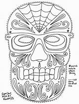 Coloring Pages Skull Sugar Mask Hipster Dead Masks Dia Los Printable Color Skeleton Face Girl Print Muertos Flats Grown Ups sketch template