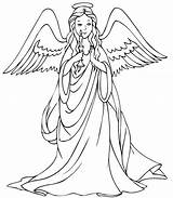Angel Angels Pages Printable Coloring Cute Colouring Colori sketch template