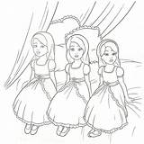 Barbie Coloring Pages Girls Three Friends Princess sketch template