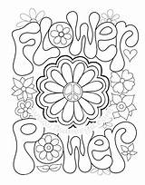 Coloring Pages 60s Power Flower 70s Printable Color Sheets Peace Thaneeya Kids Adult Hippie Disco Flowers Getcolorings Mcardle Books Getdrawings sketch template