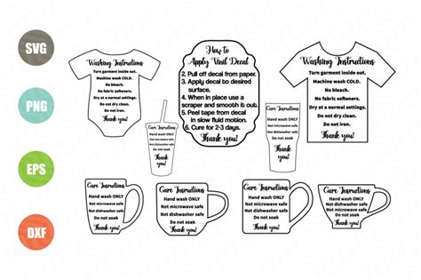 printable  care instructions svg  care instructions cards