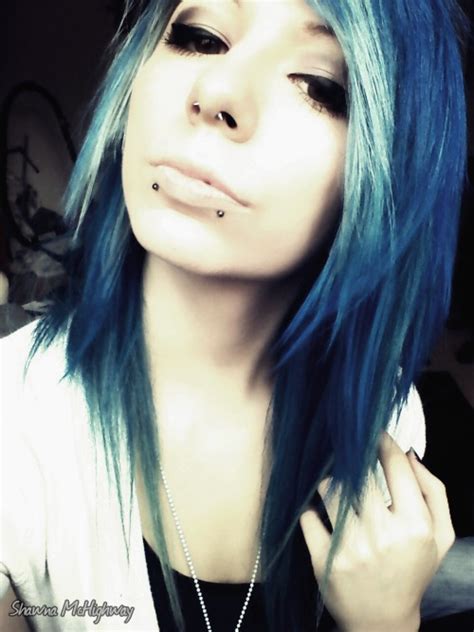 blue scene hair on tumblr