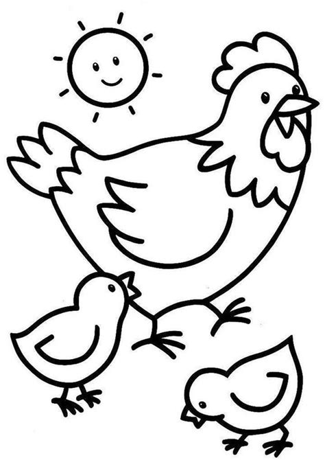 easy  print chicken coloring pages farm coloring pages