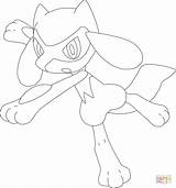 Coloring Pages Riolu Pokemon Lucario Printable Drawing Color Kids sketch template