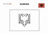 Colorare Bandiera Albania Bandiere Albanese Europee sketch template