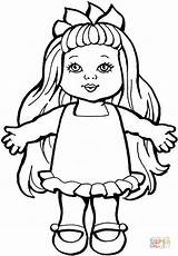 Doll Coloring Pages Printable Drawing Baby Paper Pintar Para Pop sketch template