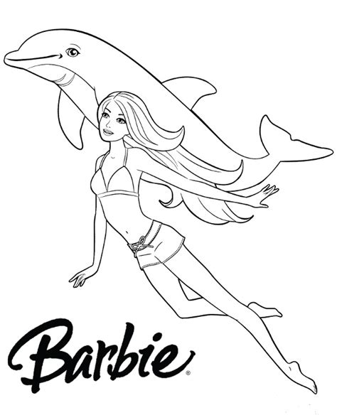 barbie   dolphin coloring page