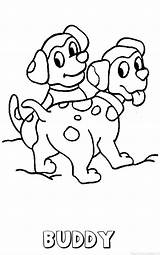 Hond Buddy Kleurplaten Naam Kleurplaat Honden Hondjes sketch template