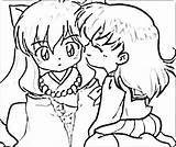 Inuyasha Coloring Pages Kagome Getdrawings Getcolorings sketch template