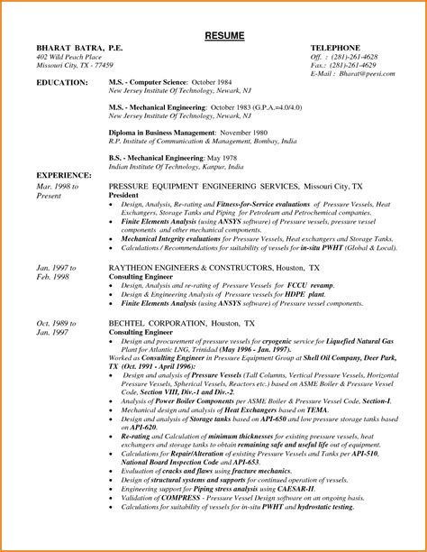 sample resume  experienced metallurgical engineer good resume examples