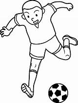 Coloring Soccer Football Player Playing Kid Futbol Pages Boy Wecoloringpage Activity sketch template