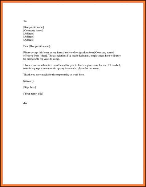 template resignation letter uk template  resume examples
