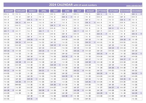 calendar numbered weeks  calendar template