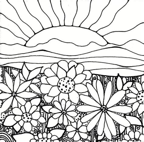 print flower garden coloring pages printable   flower sun
