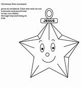 Christmas Coloring Ornament Star Pages Ornaments Printable sketch template
