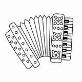 Fisarmonica Tradizionale Strumento Bayan Fiori sketch template