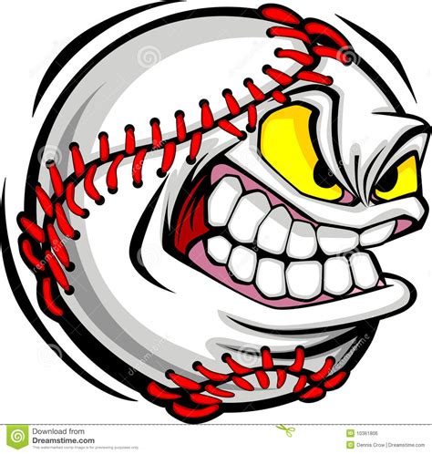baseball ball face vector image stock vector