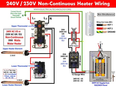 wire   water heater thermostat  continuous