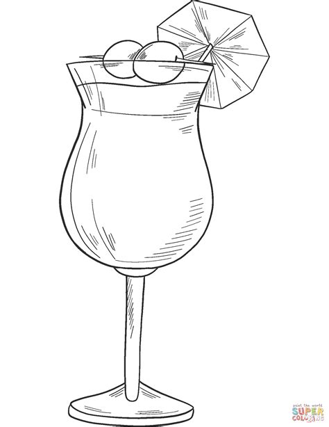 Cocktail Coloring Page Free Printable Coloring Pages