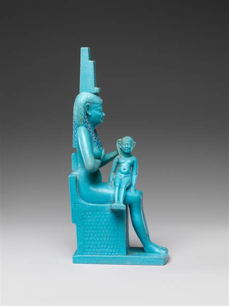 statuette of isis and horus ptolemaic period the met