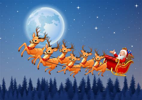 santa s reindeer pulling a sled reindeer and sleigh santa and his