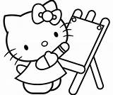 Kitty Hello Coloring Popular sketch template